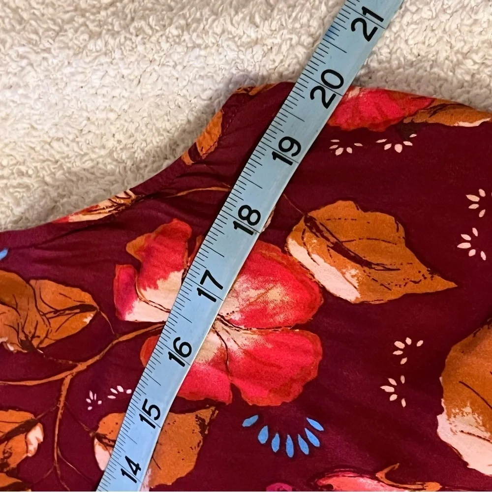 Intimately Free People Beaux Red Multi Floral Mock Neck Backless Slip Dress S